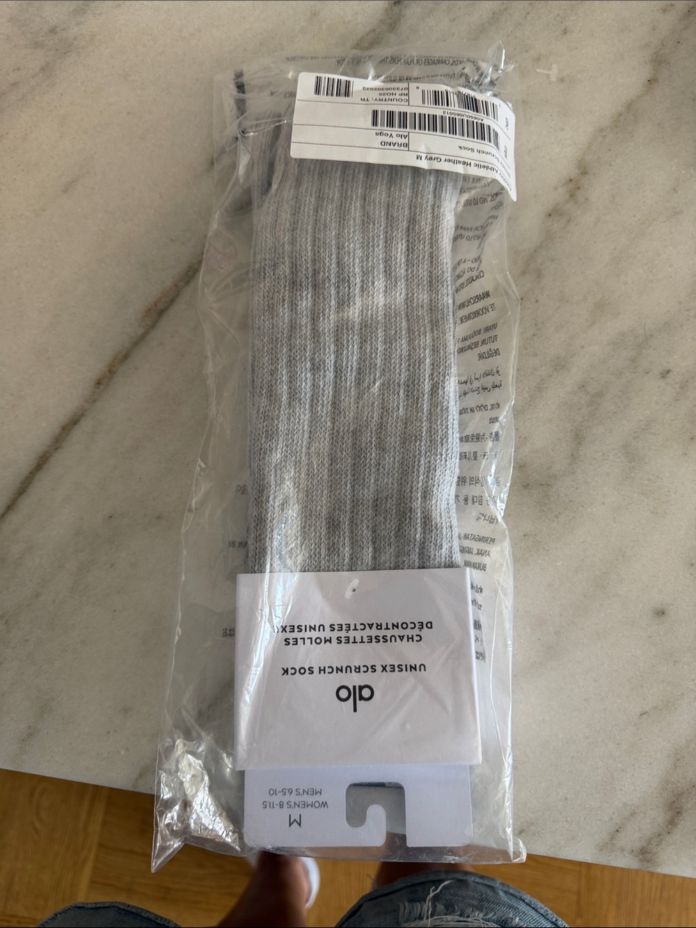 NWT Alo yoga Unisex Scrunch Sock - Heather grey size M women size 8-11.5